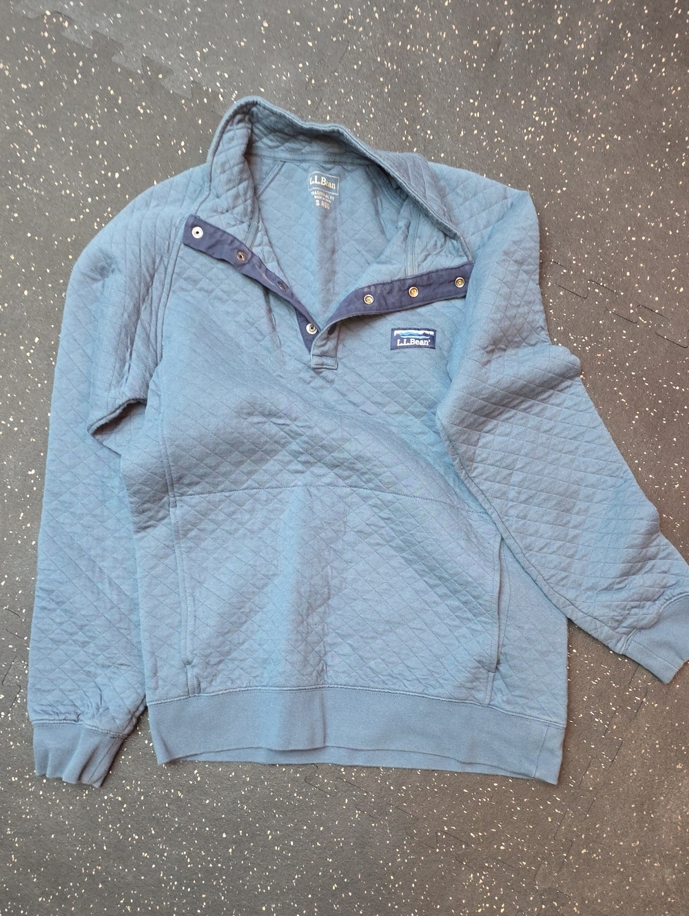L.L. Bean Men's Quilted Snap-Front Pullover - Slate Blue